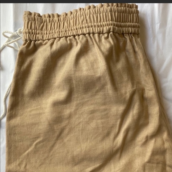 NWT J Crew tan elastic  waist linen shorts Sz Xs - Picture 2 of 10